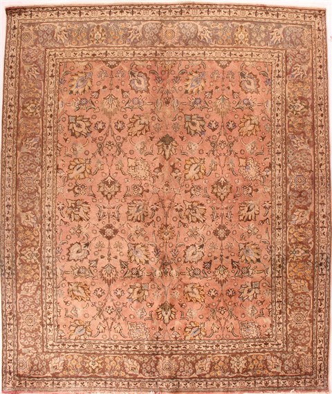 Tabriz Brown Hand Knotted 83 X 911 Area Rug 400-16966 Image 0