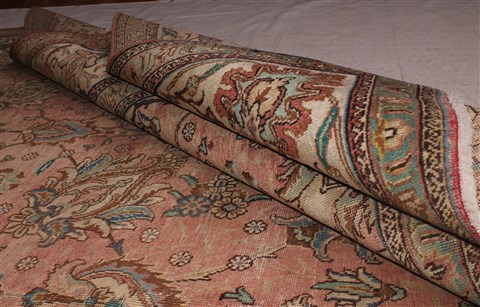 Tabriz Purple Square Hand Knotted 99 X 110 Area Rug 400-16968 Image 30
