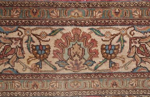 Tabriz Purple Square Hand Knotted 99 X 110 Area Rug 400-16968 Image 4