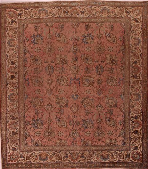 Tabriz Purple Square Hand Knotted 99 X 110 Area Rug 400-16968 Image 0