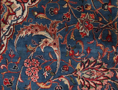 Sarouk Blue Hand Knotted 76 X 125 Area Rug 400-16970 Image 12