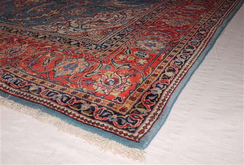 Sarouk Blue Hand Knotted 76 X 125 Area Rug 400-16970 Image 6