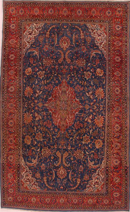Sarouk Blue Hand Knotted 76 X 125 Area Rug 400-16970 Image 0