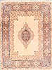 Kerman White Hand Knotted 80 X 109  Area Rug 400-16973 Thumb 0