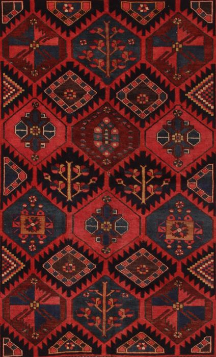 Bakhtiar Red Hand Knotted 50 X 73 Area Rug 400-16976 Image 9