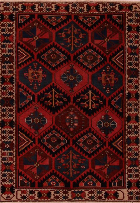 Bakhtiar Red Hand Knotted 50 X 73 Area Rug 400-16976 Image 0