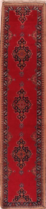 Mashad Red Runner Hand Knotted 30 X 136  Area Rug 400-16977 Image 0