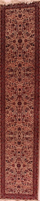 Agra White Runner Hand Knotted 28 X 123  Area Rug 400-16981 Image 0