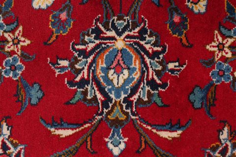 Kashan Red Hand Knotted 100 X 139 Area Rug 400-16982 Image 10