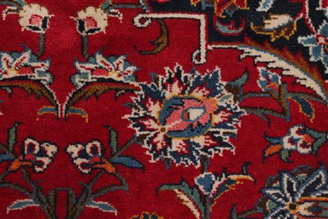 Kashan Red Hand Knotted 100 X 139 Area Rug 400-16982 Image 12