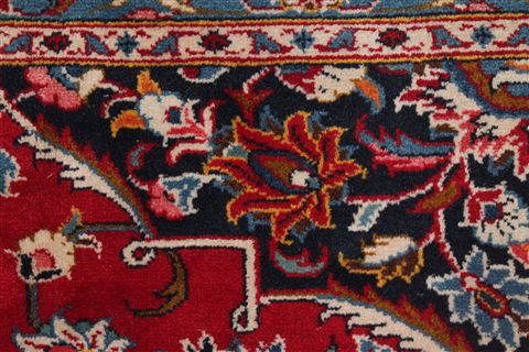 Kashan Red Hand Knotted 100 X 139 Area Rug 400-16982 Image 13