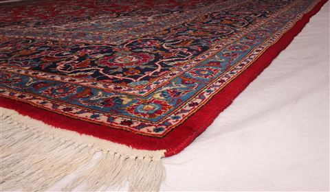 Kashan Red Hand Knotted 100 X 139 Area Rug 400-16982 Image 15