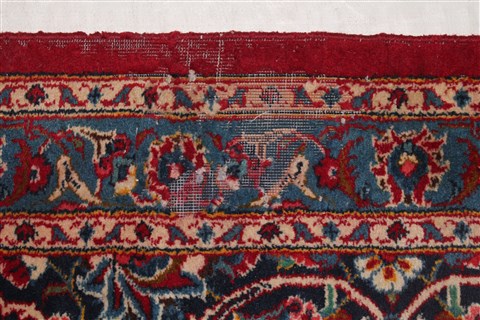 Kashan Red Hand Knotted 100 X 139 Area Rug 400-16982 Image 17