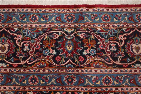 Kashan Red Hand Knotted 100 X 139 Area Rug 400-16982 Image 3