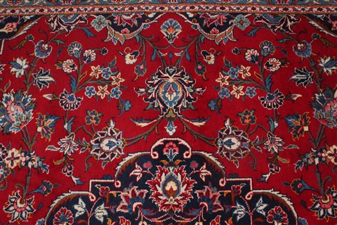 Kashan Red Hand Knotted 100 X 139 Area Rug 400-16982 Image 4