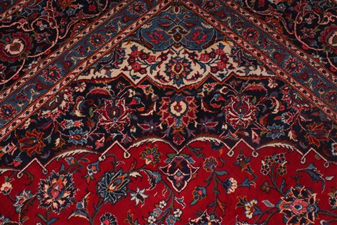 Kashan Red Hand Knotted 100 X 139 Area Rug 400-16982 Image 7