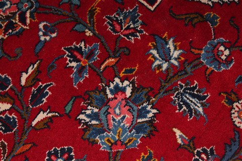 Kashan Red Hand Knotted 100 X 139 Area Rug 400-16982 Image 8
