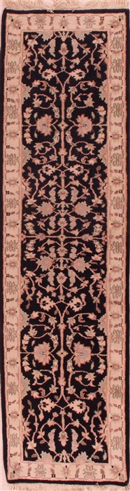 Jaipur Black Runner Hand Knotted 27 X 98  Area Rug 400-16983 Image 0