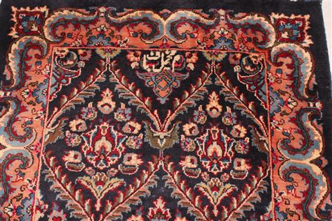 Tabriz Black Runner Hand Knotted 36 X 131 Area Rug 400-16985 Image 3