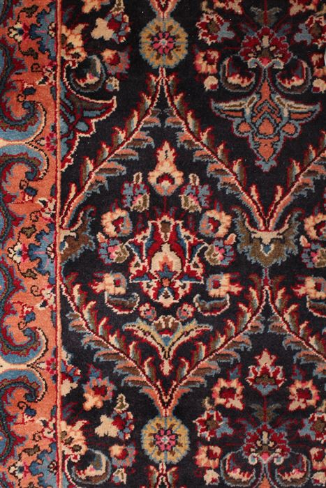 Tabriz Black Runner Hand Knotted 36 X 131 Area Rug 400-16985 Image 4