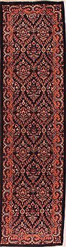 Persian Tabriz Black Runner 13 to 15 ft Wool Carpet 16985