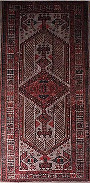 Sarab Beige Runner Hand Knotted 3'2" X 7'0"  Area Rug 400-16992