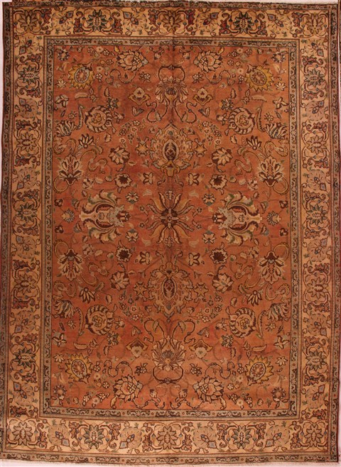 Tabriz Brown Hand Knotted 90 X 123 Area Rug 400-16994 Image 0