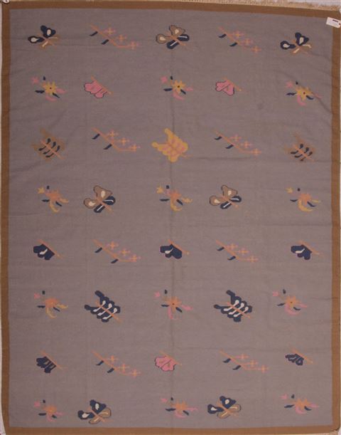 Modern Purple Hand Knotted 92 X 121 Area Rug 400-16996 Image 0