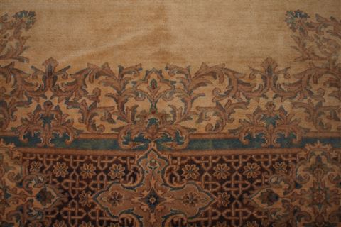 Kerman Brown Hand Knotted 79 X 99 Area Rug 400-16998 Image 20