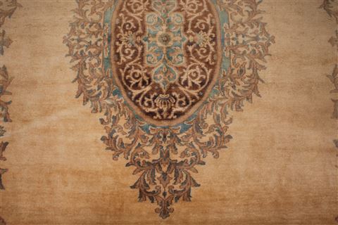Kerman Brown Hand Knotted 79 X 99 Area Rug 400-16998 Image 21