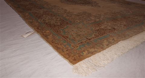Kerman Brown Hand Knotted 79 X 99 Area Rug 400-16998 Image 24