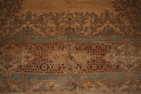 Kerman Brown Hand Knotted 79 X 99 Area Rug 400-16998 Image 26