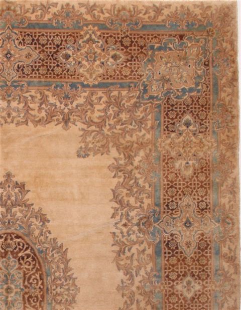 Kerman Brown Hand Knotted 79 X 99 Area Rug 400-16998 Image 31