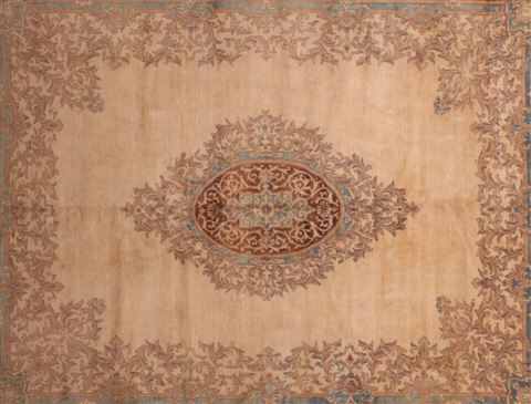 Kerman Brown Hand Knotted 79 X 99 Area Rug 400-16998 Image 32