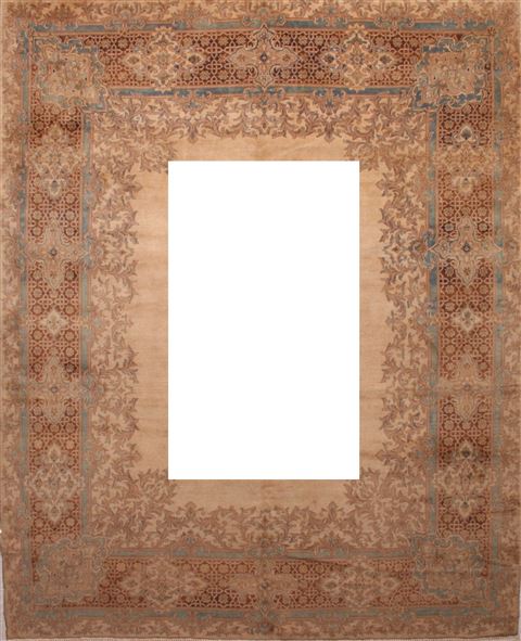 Kerman Brown Hand Knotted 79 X 99 Area Rug 400-16998 Image 33