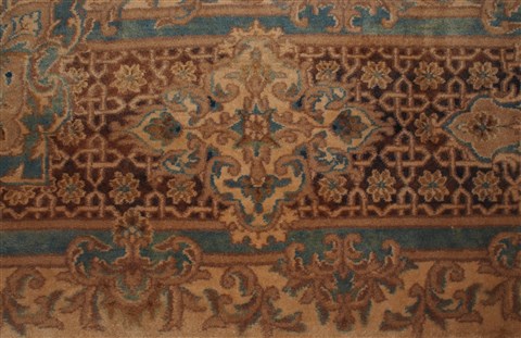 Kerman Brown Hand Knotted 79 X 99 Area Rug 400-16998 Image 16