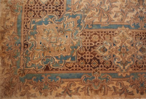 Kerman Brown Hand Knotted 79 X 99 Area Rug 400-16998 Image 18