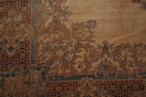 Kerman Brown Hand Knotted 79 X 99 Area Rug 400-16998 Image 19