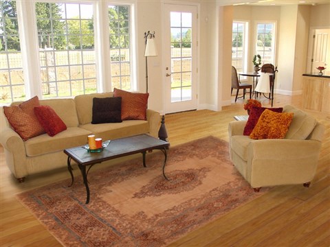 Kerman Brown Hand Knotted 79 X 99 Area Rug 400-16998 Image 1
