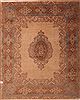Kerman Brown Hand Knotted 79 X 99  Area Rug 400-16998 Thumb 9