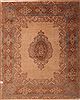 Kerman Brown Hand Knotted 79 X 99 Area Rug 400-16998 Thumb 9