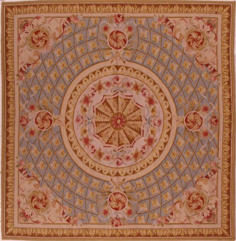 Elvan Brown Square Hand Knotted 63 X 65  Area Rug 400-17000 Image 0