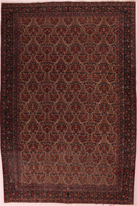 Varamin Red Hand Knotted 72 X 109  Area Rug 400-17011 Image 0