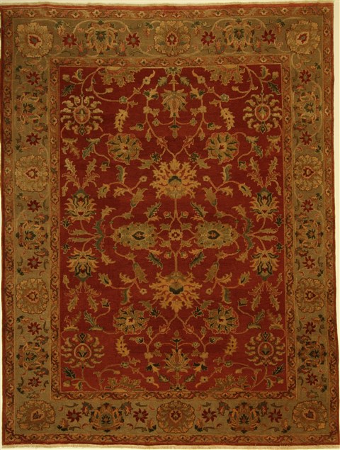 Oushak Red Hand Knotted 89 X 115  Area Rug 300-17019 Image 0