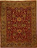 Oushak Red Hand Knotted 89 X 115  Area Rug 300-17019 Thumb 0