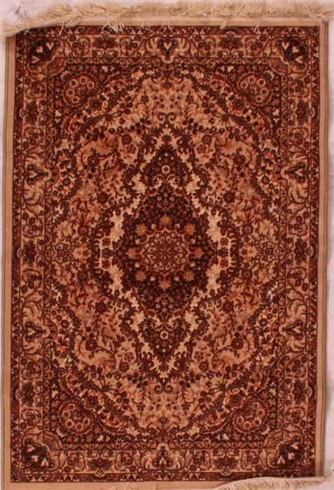 Isfahan Brown Machine Made 33 X 49 Area Rug 400-17021 Image 0