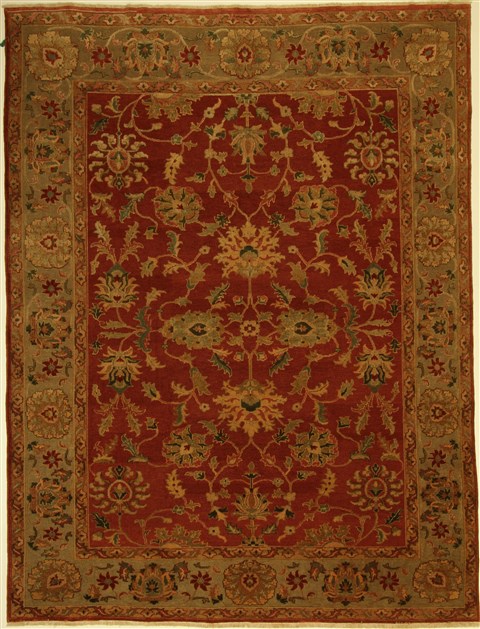 Oushak Red Flat Woven 89 X 115  Area Rug 300-17023 Image 0