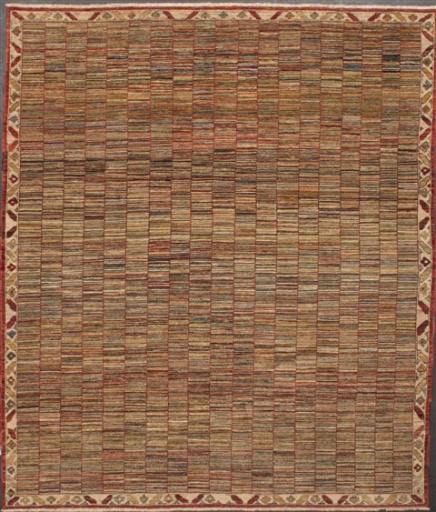 Gabbeh Multicolor Square Hand Knotted 69 X 710  Area Rug 300-17029 Image 0