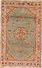 Asian Inspired Green Hand Knotted 30 X 50  Area Rug 400-17041 Thumb 0