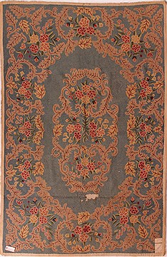 Chinese Aubusson Green Rectangle Odd Size Wool Carpet 17042
